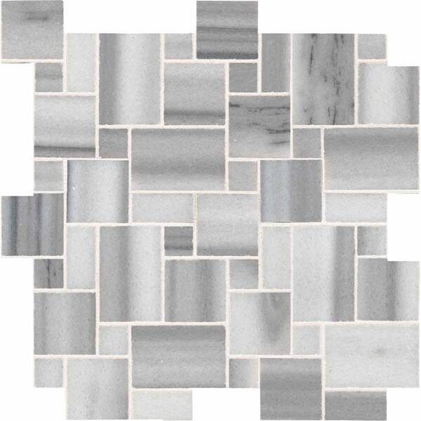 Bergamo Magic Pattern 11.69 In. X 11.69 In. X 10 Mm Polished Marble Mesh-Mounted Mosaic Tile, 10PK